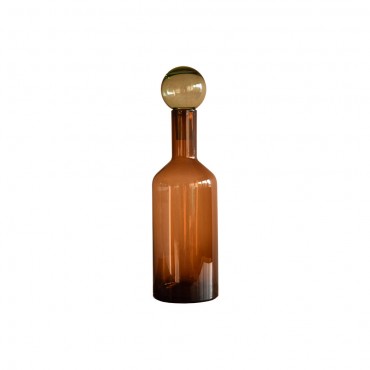 Glass Bottle Amber and Green